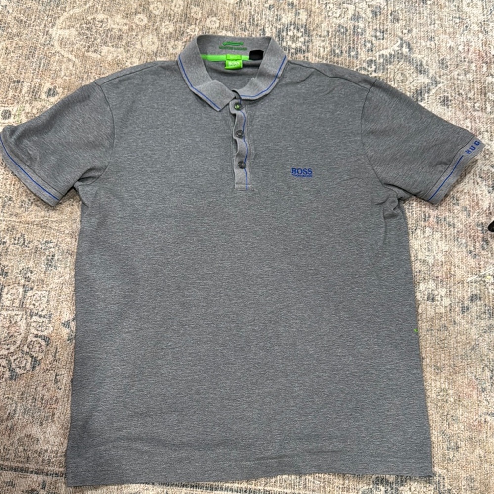 BOSS Men's Gray Polo Shirt